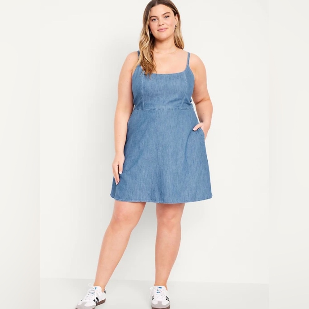 Sleeveless Denim Mini Dress in Light Blue Old Navy